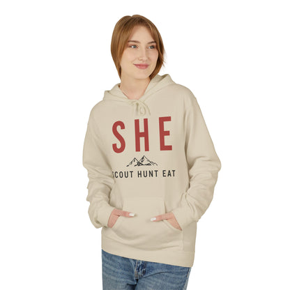 SHE Scout Hunt Eat Hoodie — Women's Outdoor Adventure Pullover