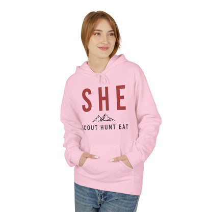 SHE Scout Hunt Eat Hoodie — Women's Outdoor Adventure Pullover