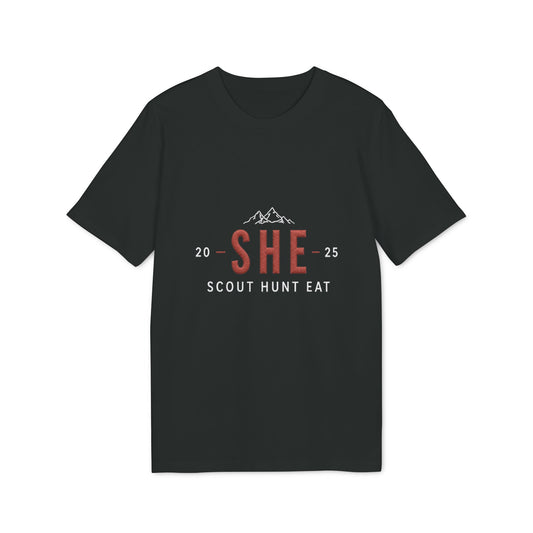 SHE Scout Hunt Eat T-Shirt — Women's Outdoor Camping & Hunting Tee