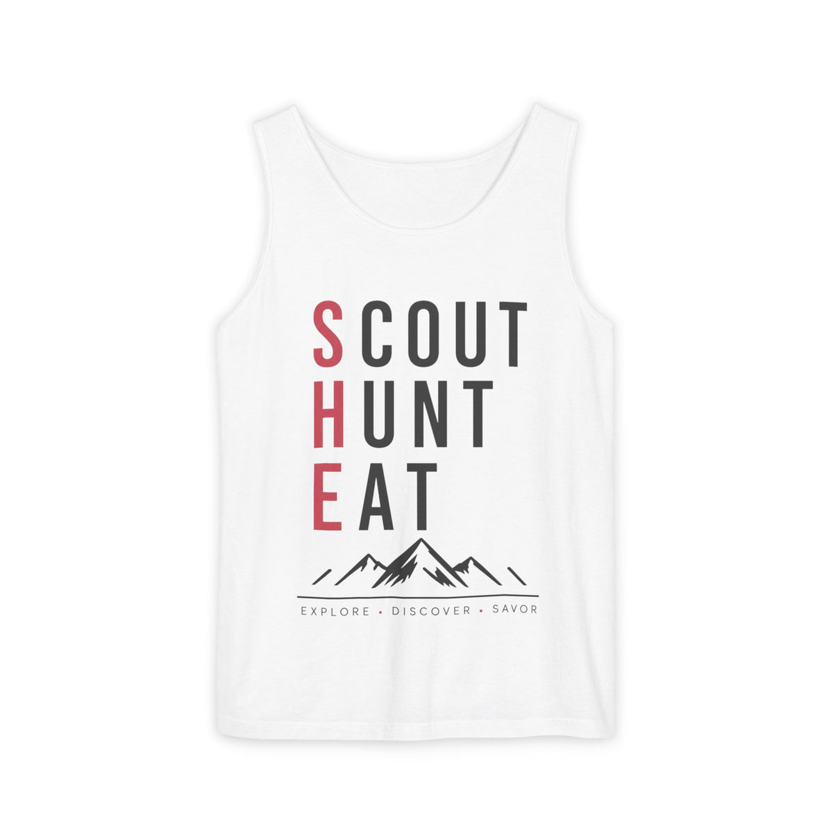 SHE Vertical Graphic Tank Top — Feminist Statement Summer Tee