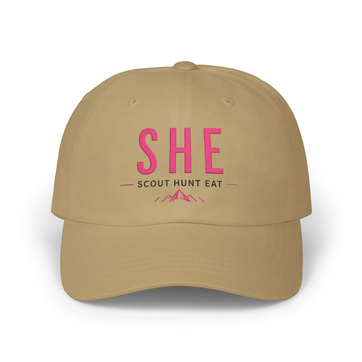 SHE Scout Hunt Eat Embroidered Dad Cap — Women's Outdoor Adventure Hat