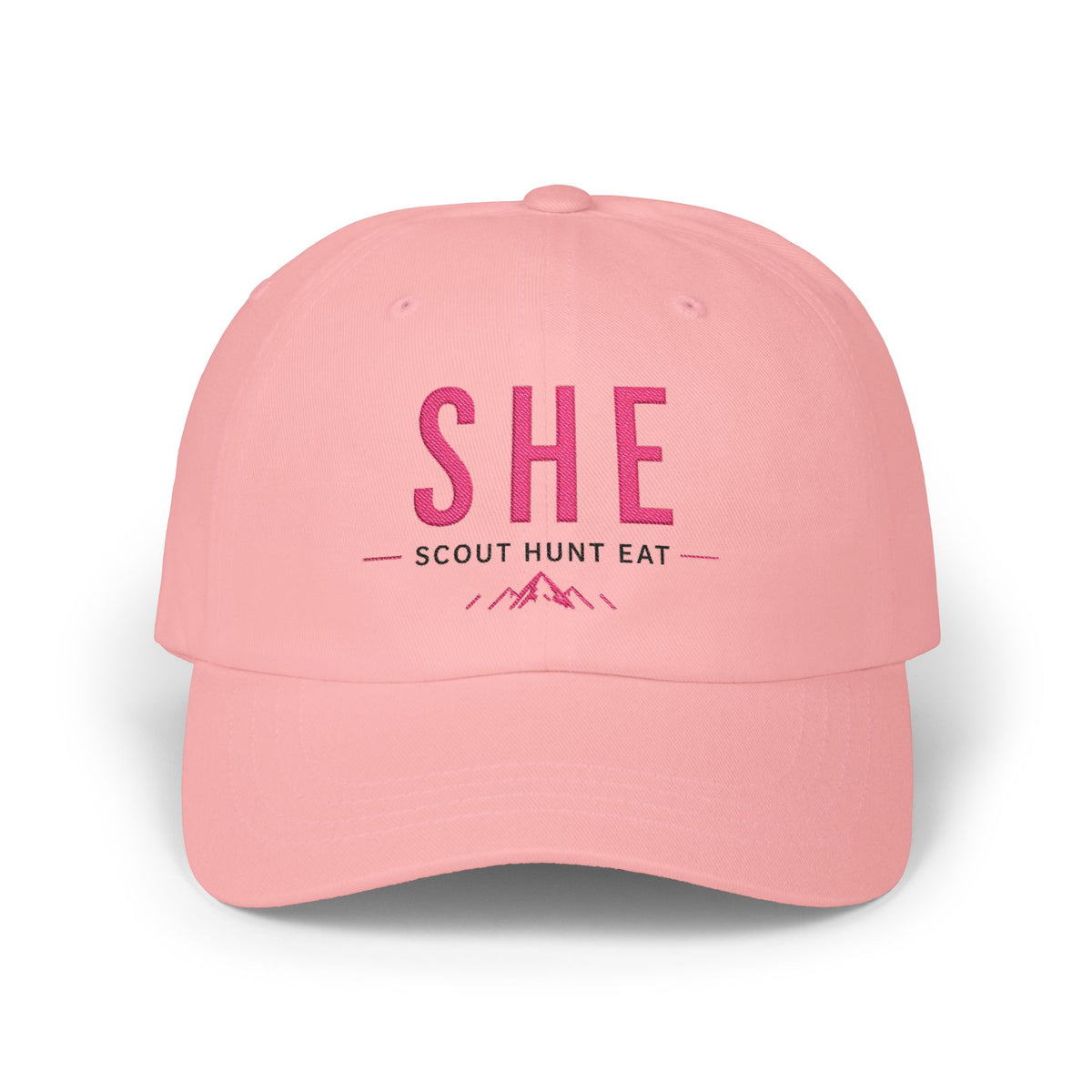SHE Scout Hunt Eat Embroidered Dad Cap — Women's Outdoor Adventure Hat