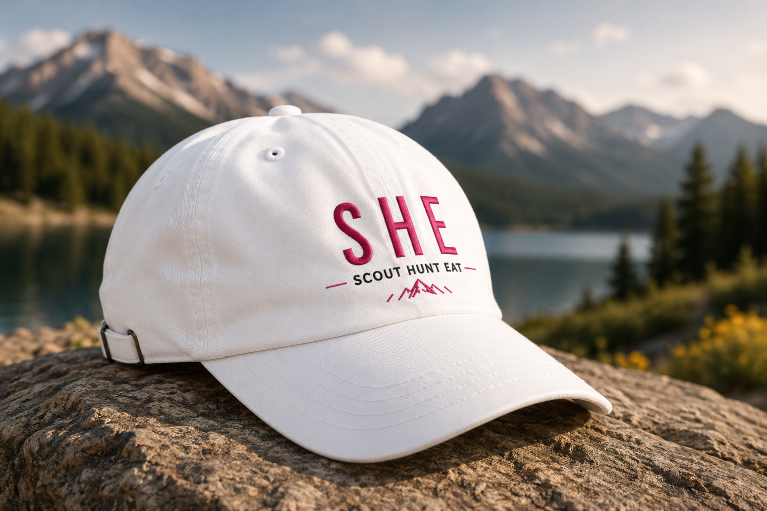 Woman enjoying an outdoor mountain adventure